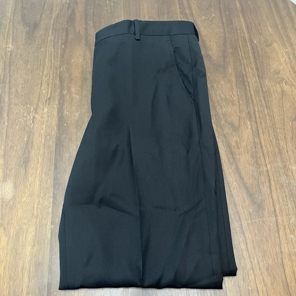 Banana Republic Men's Dress Pants Black 100% Wool Shell Size 33x32 Flat Front